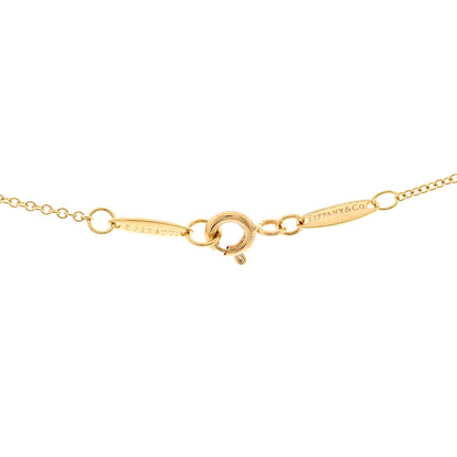 Tiffany 18K Yellow Gold Jade 18mm Elsa Peretti Bean Pendant Necklace 4 of 5