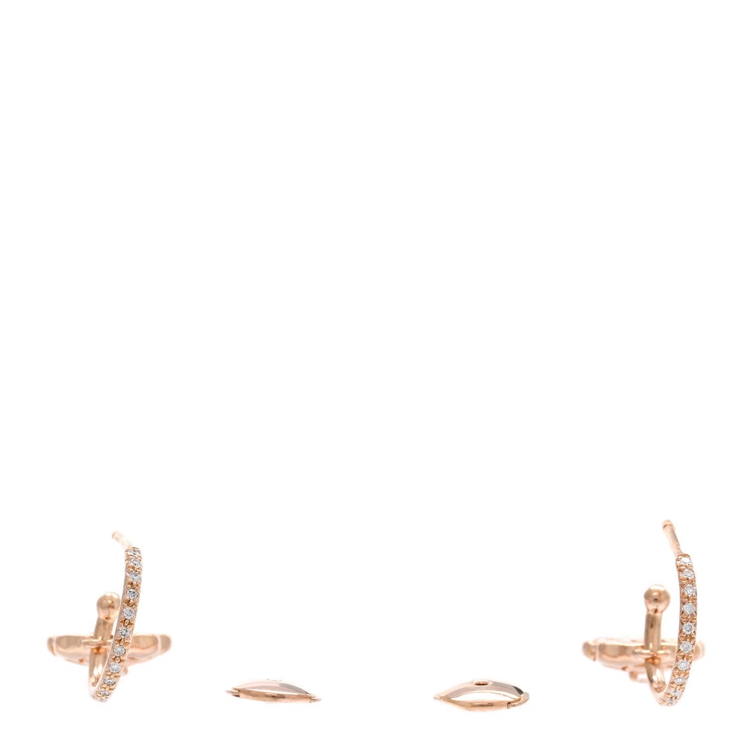 Chanel 18K Rose Gold Diamond Extrait de Camelia Drop Earrings 3 of 4