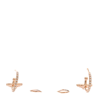 Chanel 18K Rose Gold Diamond Extrait de Camelia Drop Earrings 3 of 4