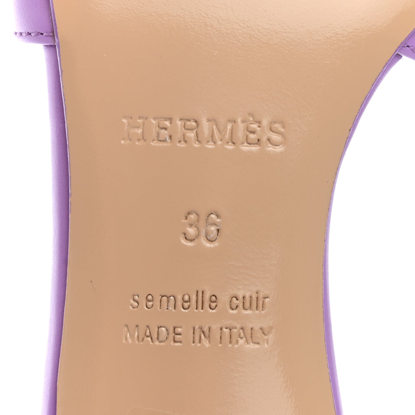 Box Calfskin Oasis Sandals 36 Violet