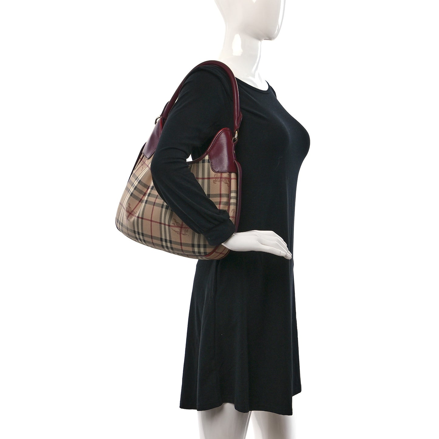 Haymarket Check Small Brooklyn Hobo Burgundy