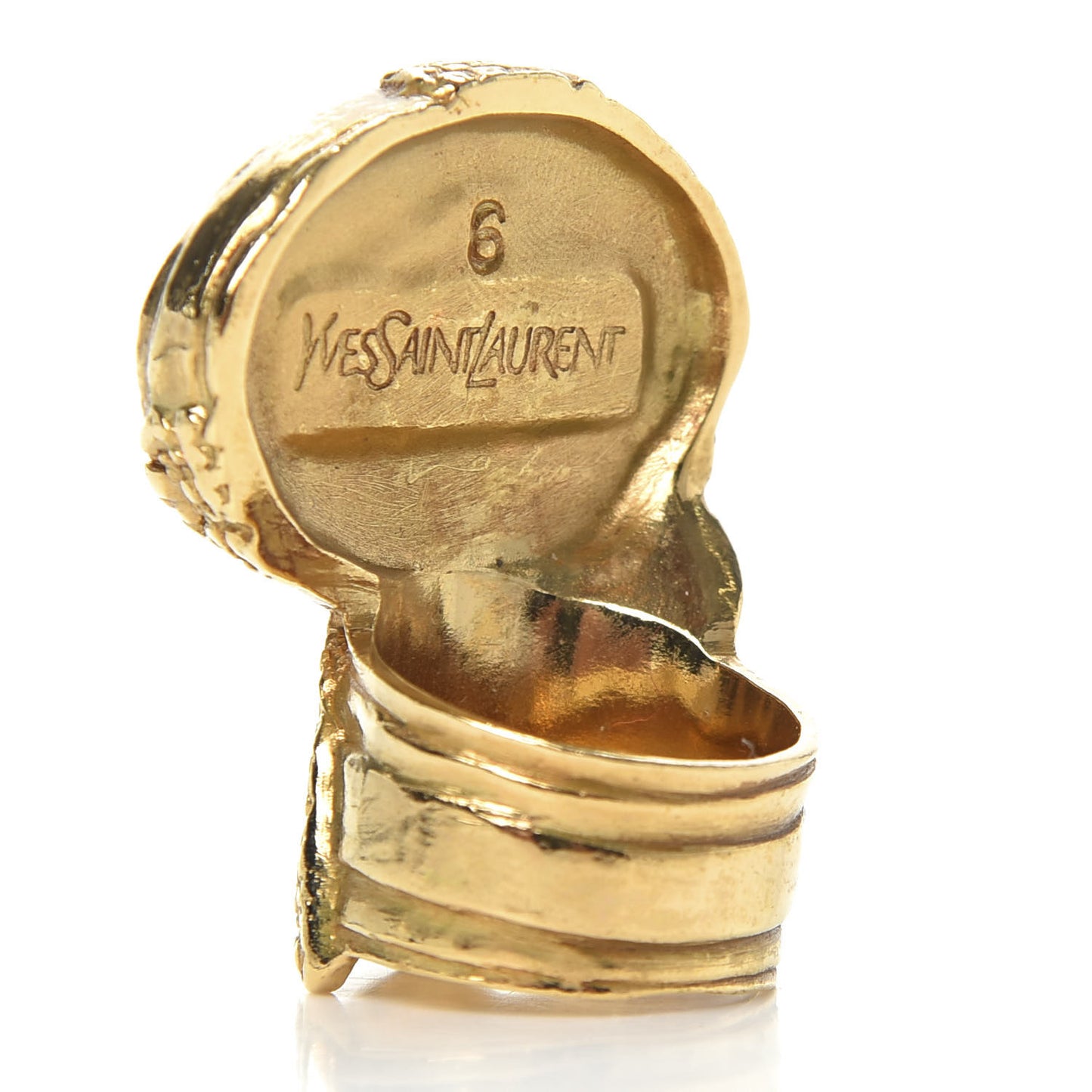 Glass Cabochon Arty Ovale Ring 6 Gold Turquoise