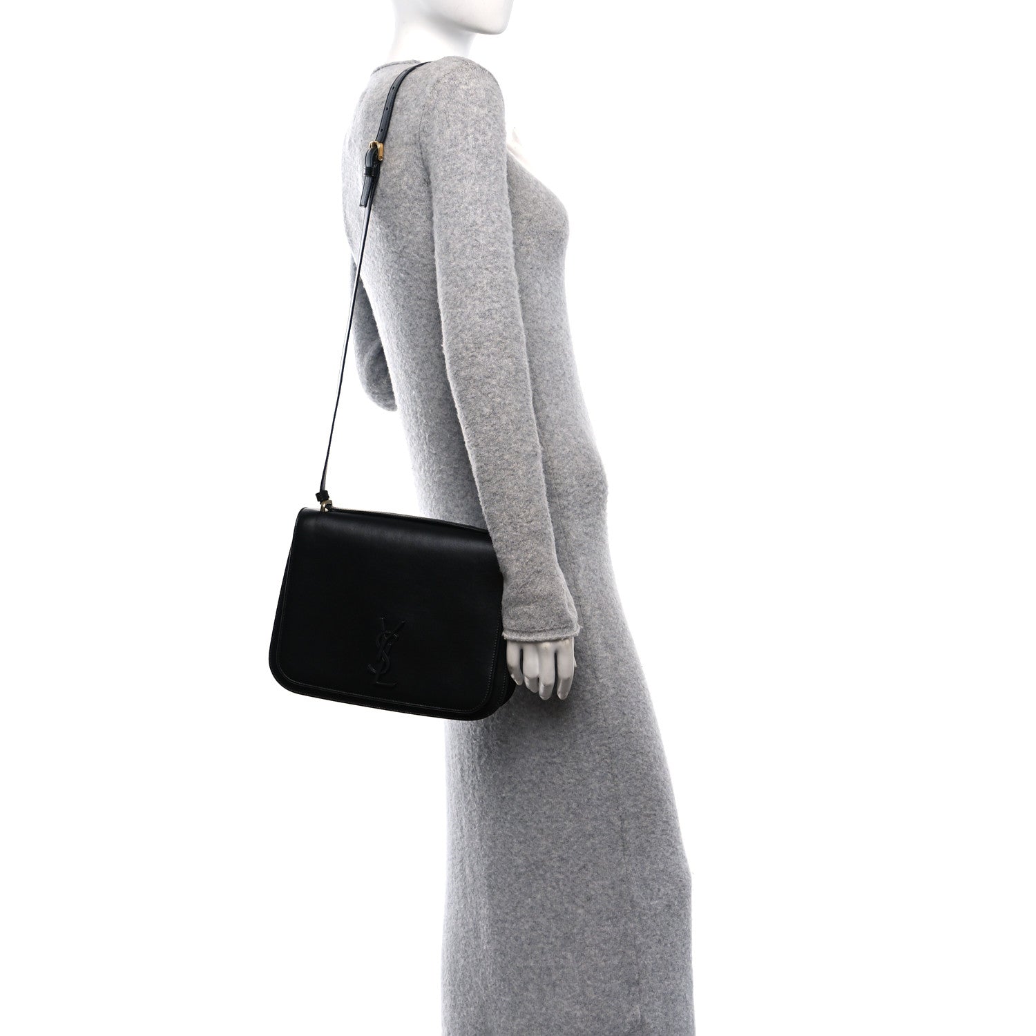Saint Laurent Smooth Calfskin Spontini Saddle Bag Black 2 of 10