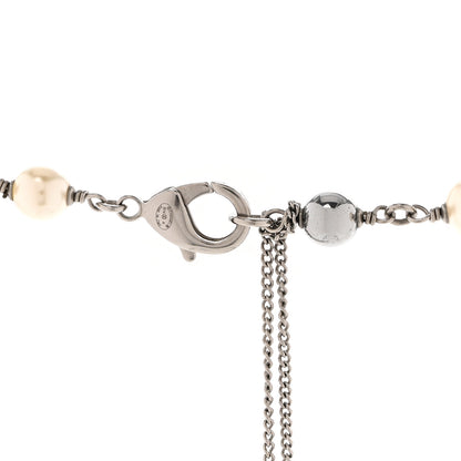 Chanel Pearl Bead Enamel CC Baroque Long Necklace Black Gold 5 of 6