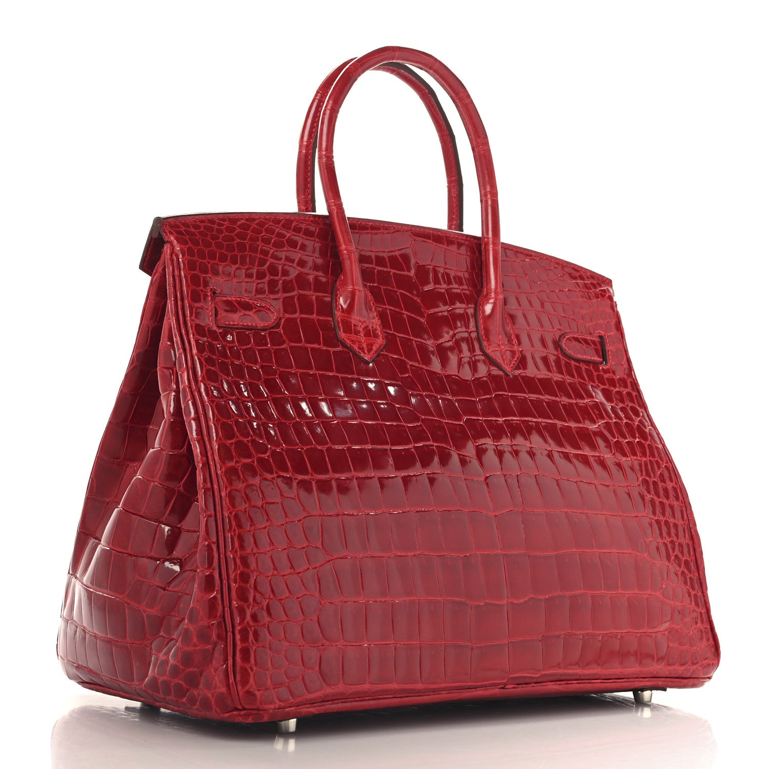 Hermes Shiny Porosus Crocodile Birkin 35 Braise 3 of 13