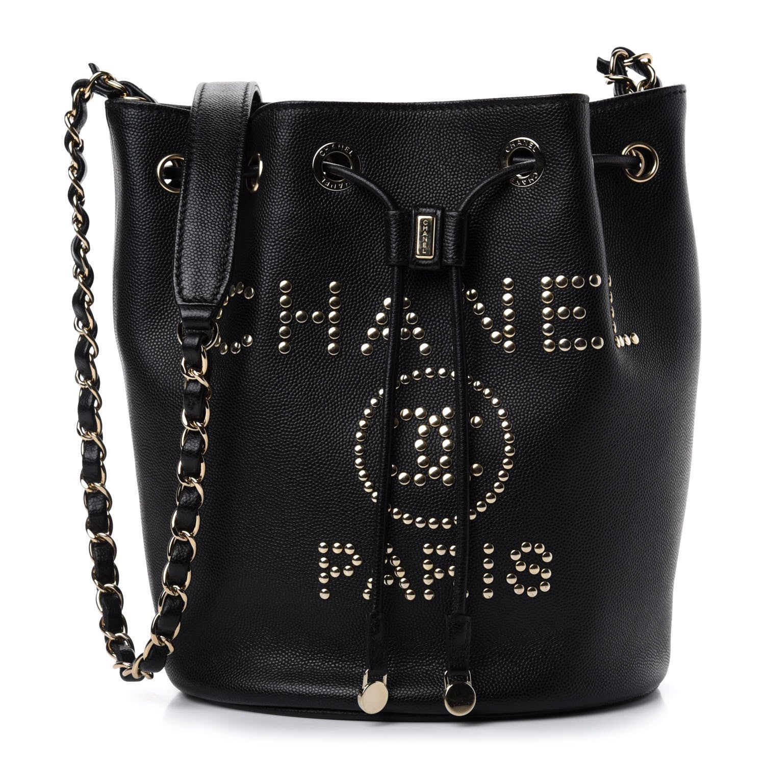 Chanel Caviar Deauville Drawstring Bucket Bag Black 1 of 10