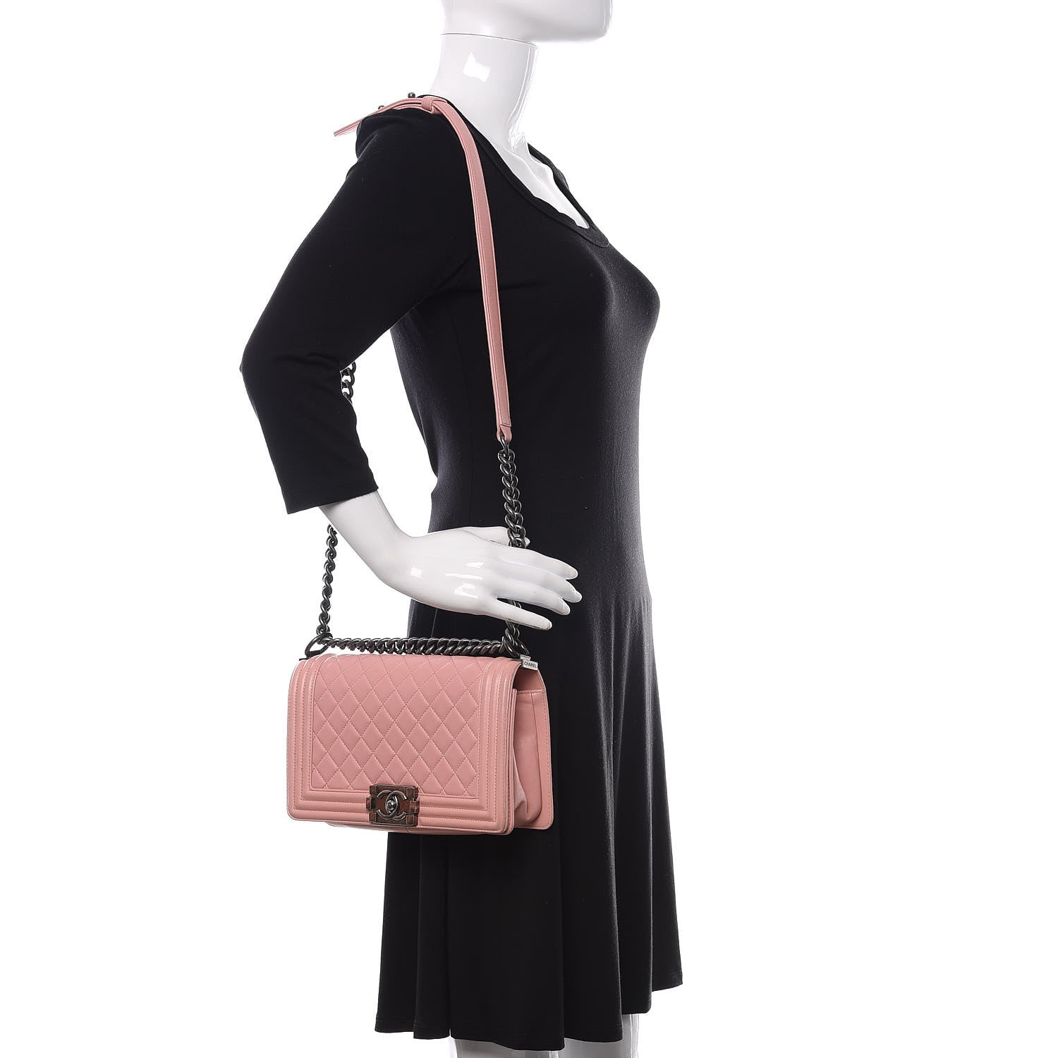 Chanel Lambskin Quilted Medium Boy Flap Light Pink 2 of 13