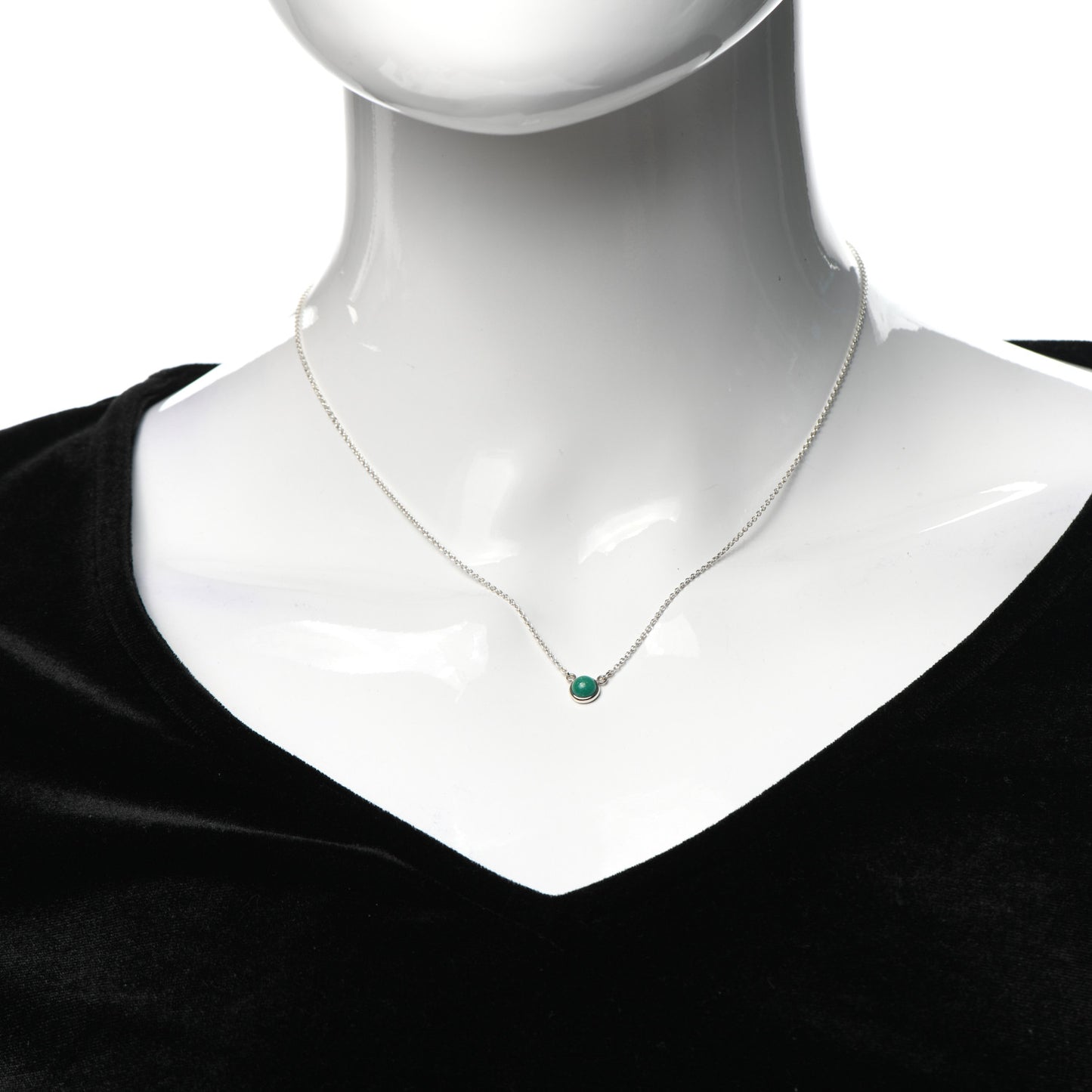 Sterling Silver Turquoise Elsa Peretti Color by the Yard Pendant Necklace