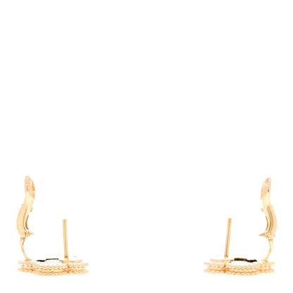 Van Cleef & Arpels 18k Yellow Gold Black Onyx Vintage Alhambra Earrings 3 of 4