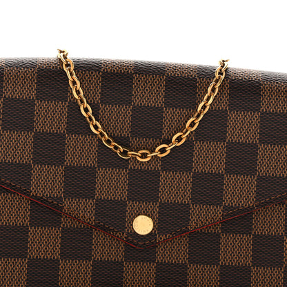Louis Vuitton Damier Ebene Pochette Felicie Chain Wallet 9 of 15