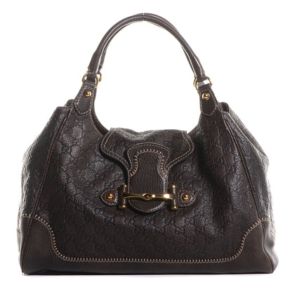 Gucci Guccissima New Pelham Large Shoulder Bag Dark Brown 1 of 7