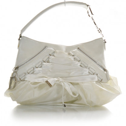 Christian Dior Satin Leather Ballet Evening Bag Ivory 1 of 9
