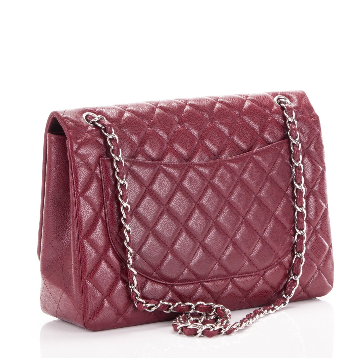 Chanel Caviar Maxi Single Flap Dark Red 4 of 8