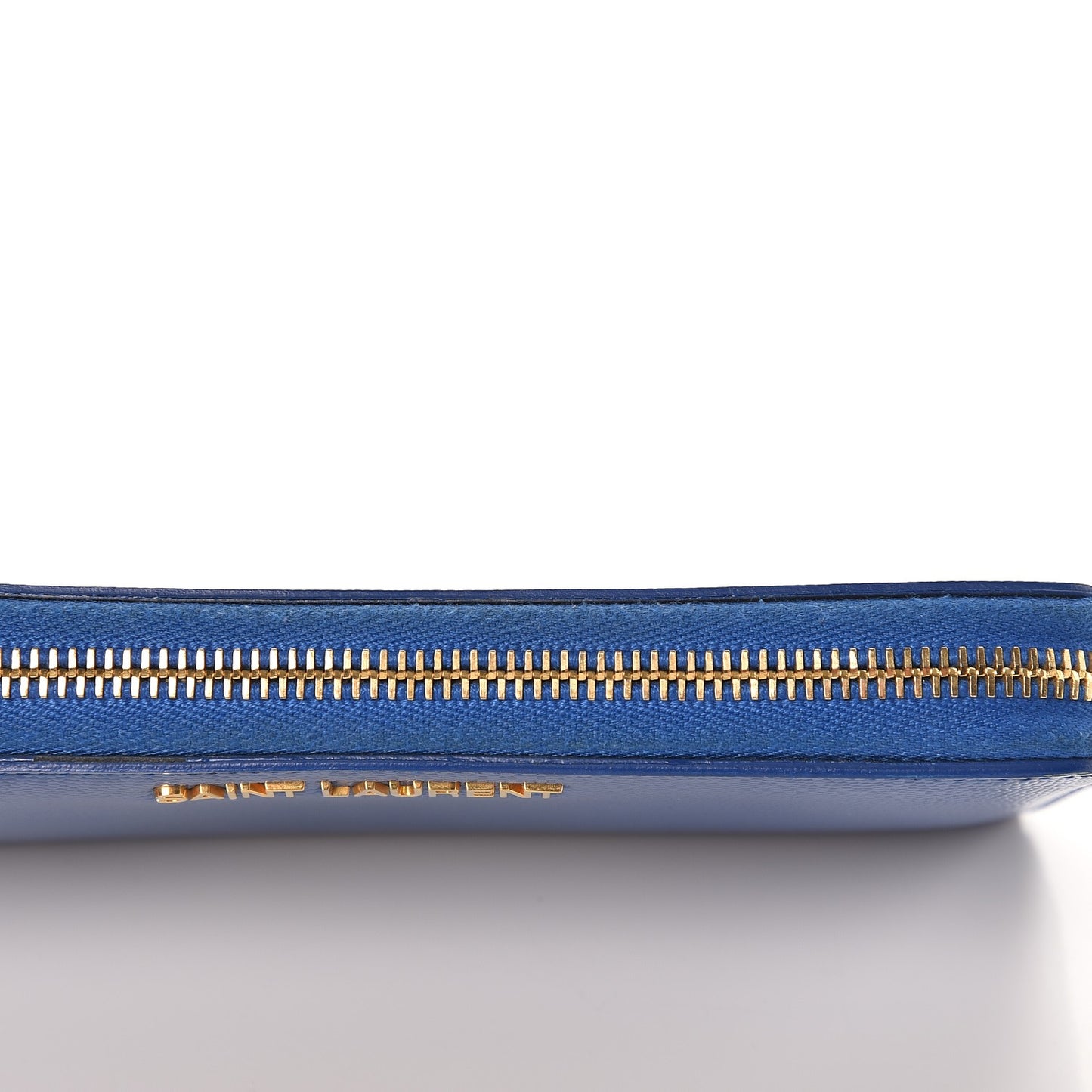 Patent Grain De Poudre Classic Letters Zip Around Wallet Royal Blue