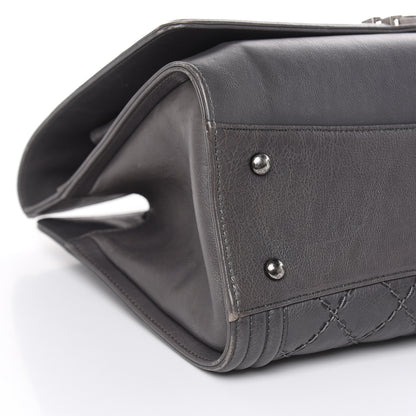 Chanel Calfskin Stitched Large Boy Shopping Tote Grey 8 of 19