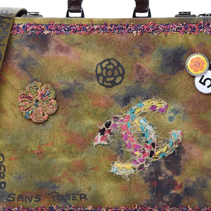 Chanel Washed Toile Graffiti On The Pavements Briefcase Khaki Multicolor 7 of 13