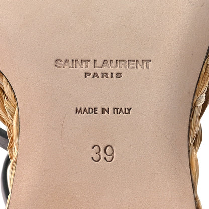 Saint Laurent Calfskin Cassandra 105 Espadrille Wedges 39 Chocolate 7 of 9