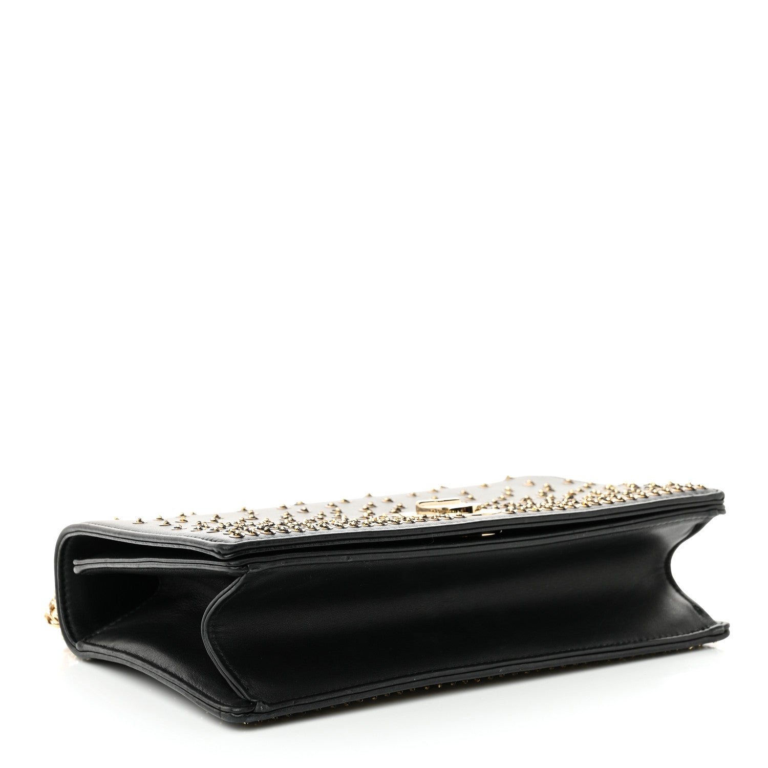 Christian Dior Calfskin Beaded Medium Diorama Flap Bag Black Gold 4 of 13