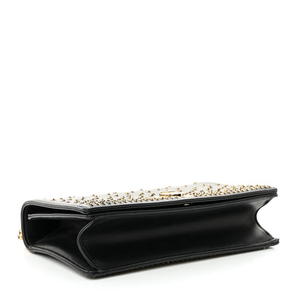 Christian Dior Calfskin Beaded Medium Diorama Flap Bag Black Gold 4 of 13