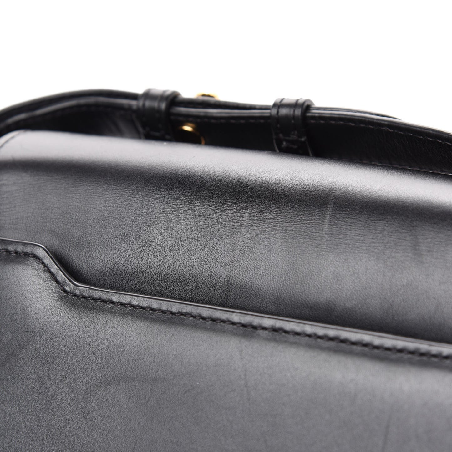 Calfskin Lia Black Pale Gold Hardware