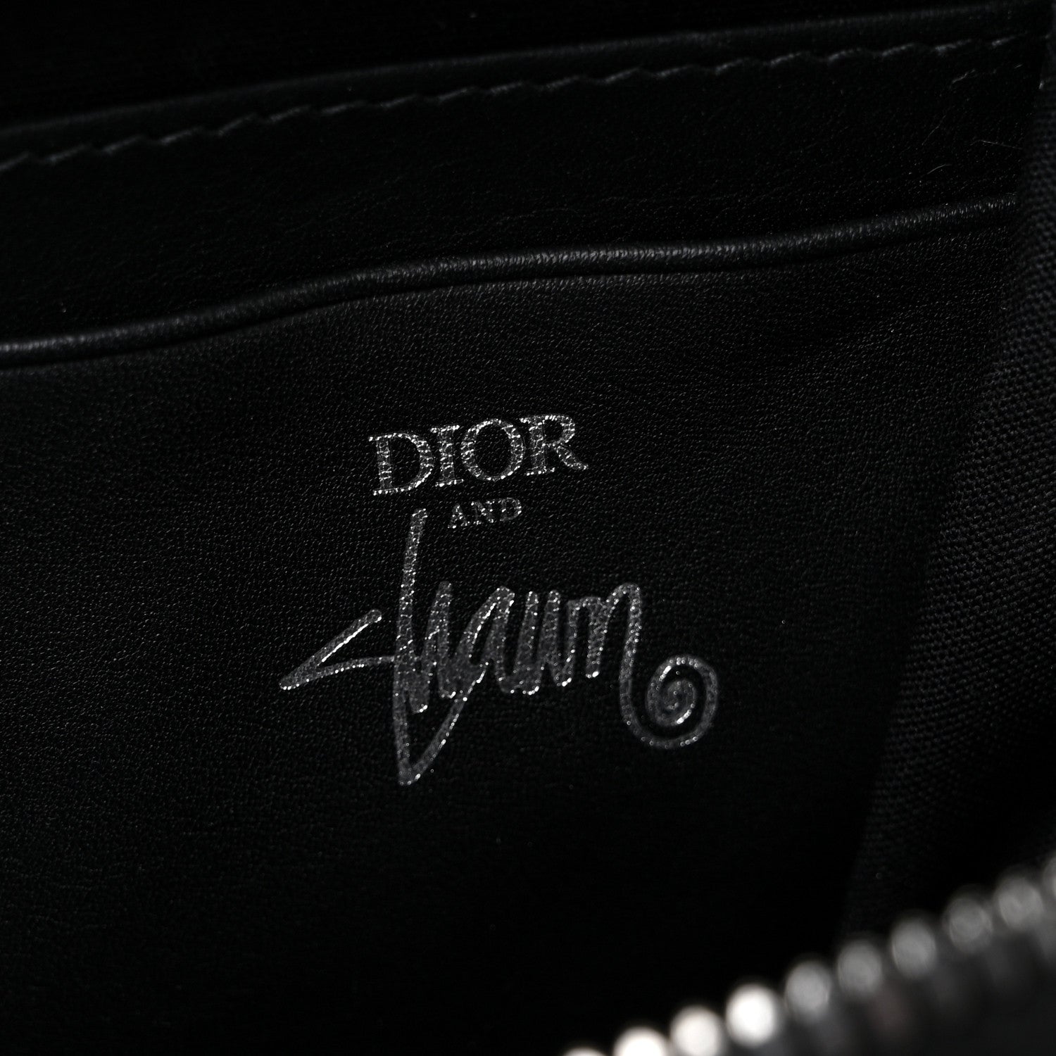 Christian Dior X SHAWN STUSSY Grained Calfskin Double Zip Crossbody Pouch Black 5 of 7