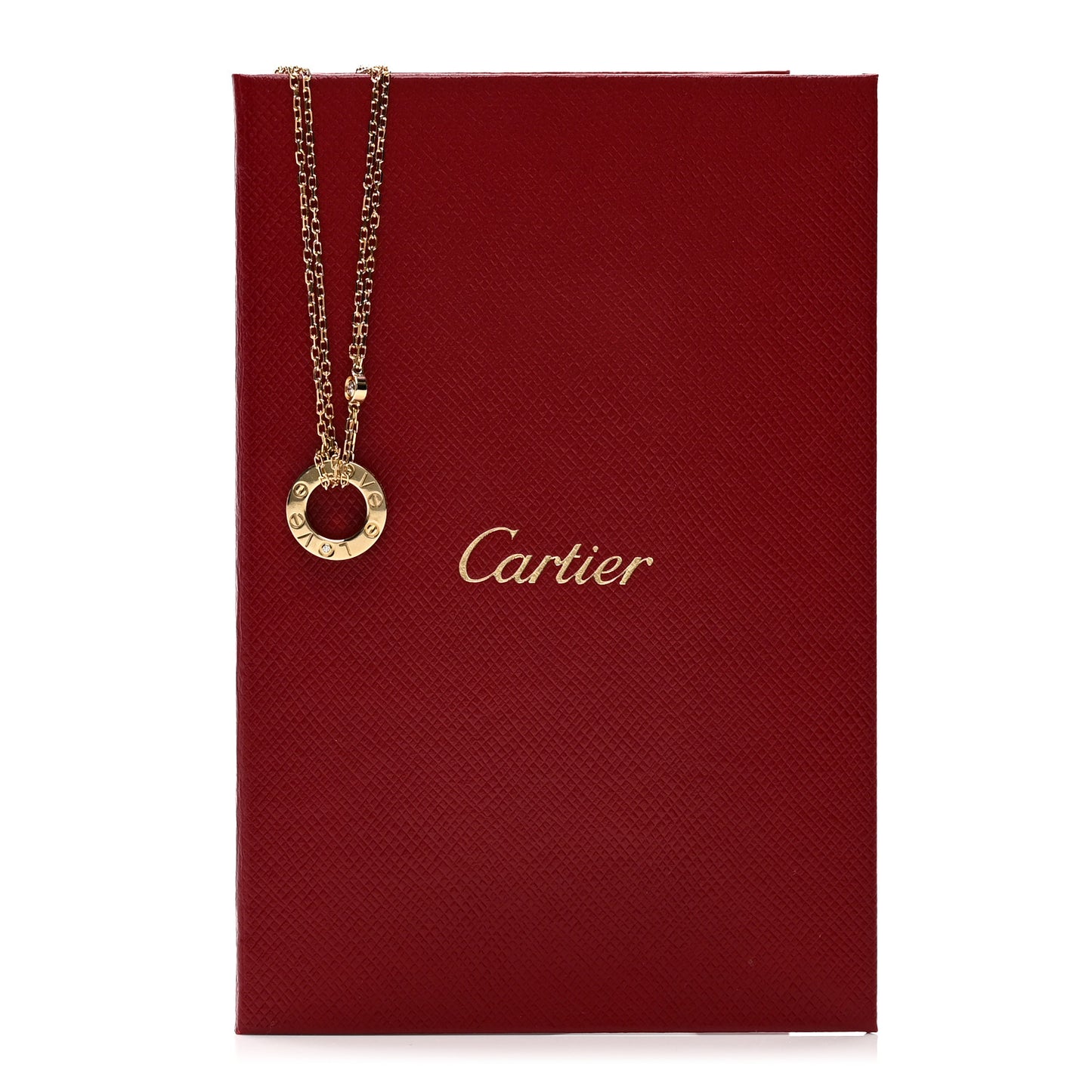 18K Yellow Gold 2 Diamond LOVE Necklace