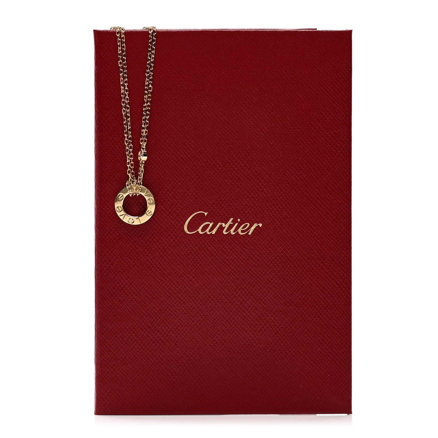 Cartier 18K Yellow Gold 2 Diamond LOVE Necklace 5 of 5