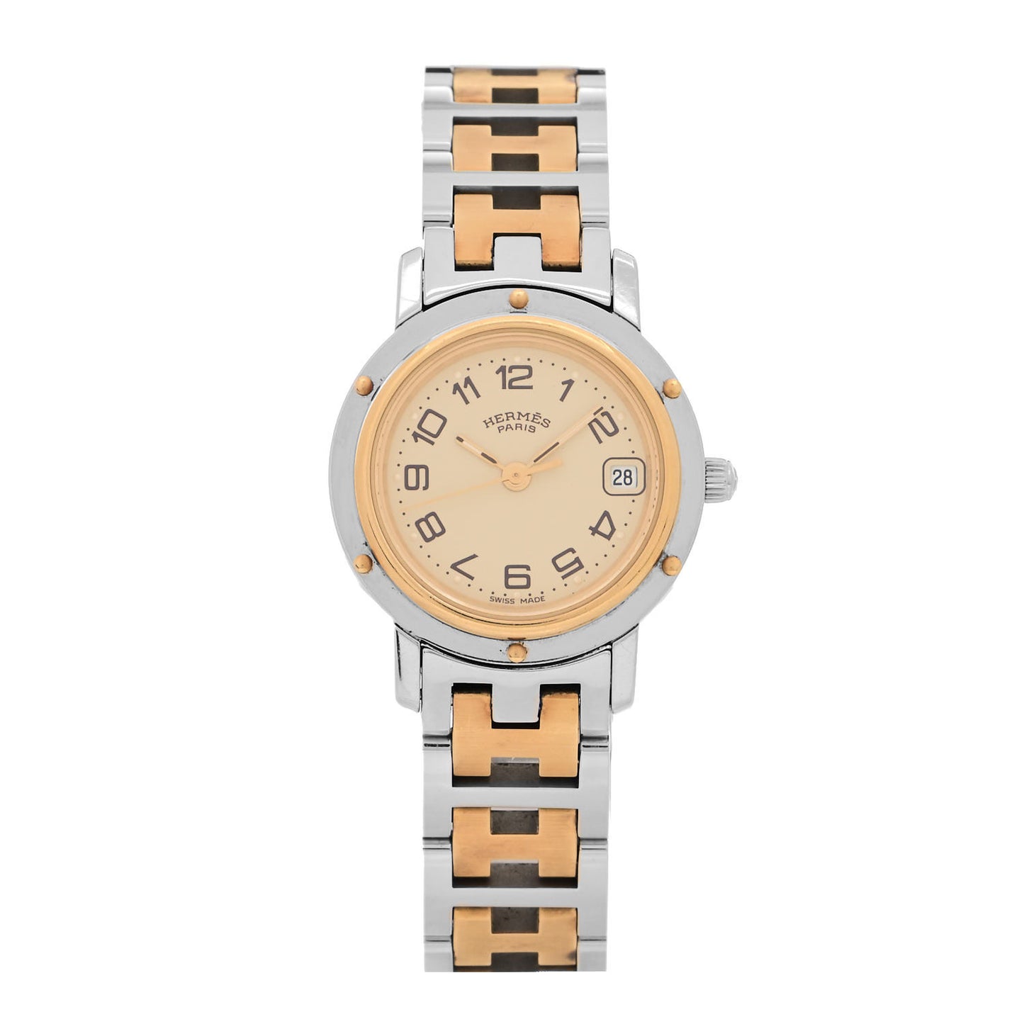Stainless Steel 24mm Clipper Quartz Watch Gold