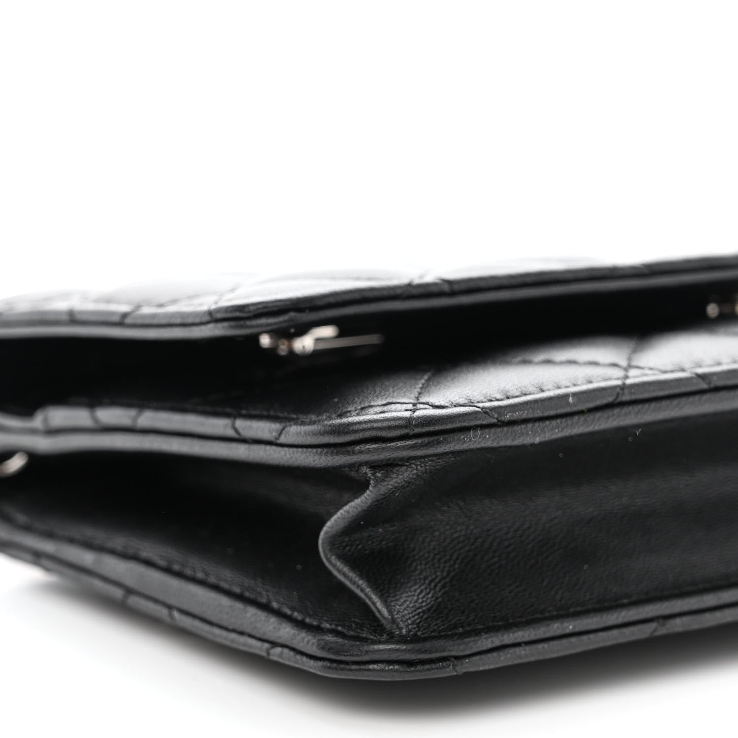 Chanel Lambskin Quilted Wallet On Chain WOC Black 10 of 12