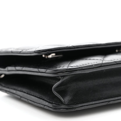 Chanel Lambskin Quilted Wallet On Chain WOC Black 10 of 12