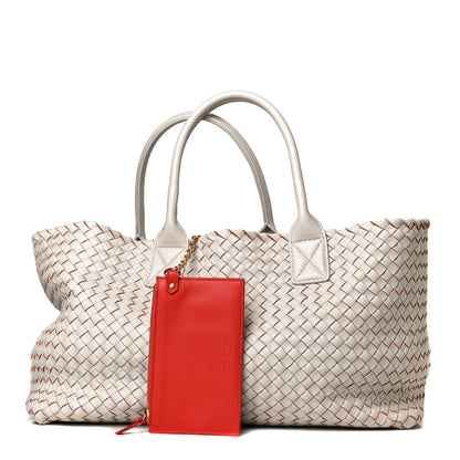 Bottega Veneta Nappa Intrecciato Medium Cabat White Orange 2 of 16