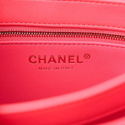 Chanel Lambskin Lacquered Quilted Mini Trendy CC Dual Handle Flap Bag Coral Pink 6 of 10
