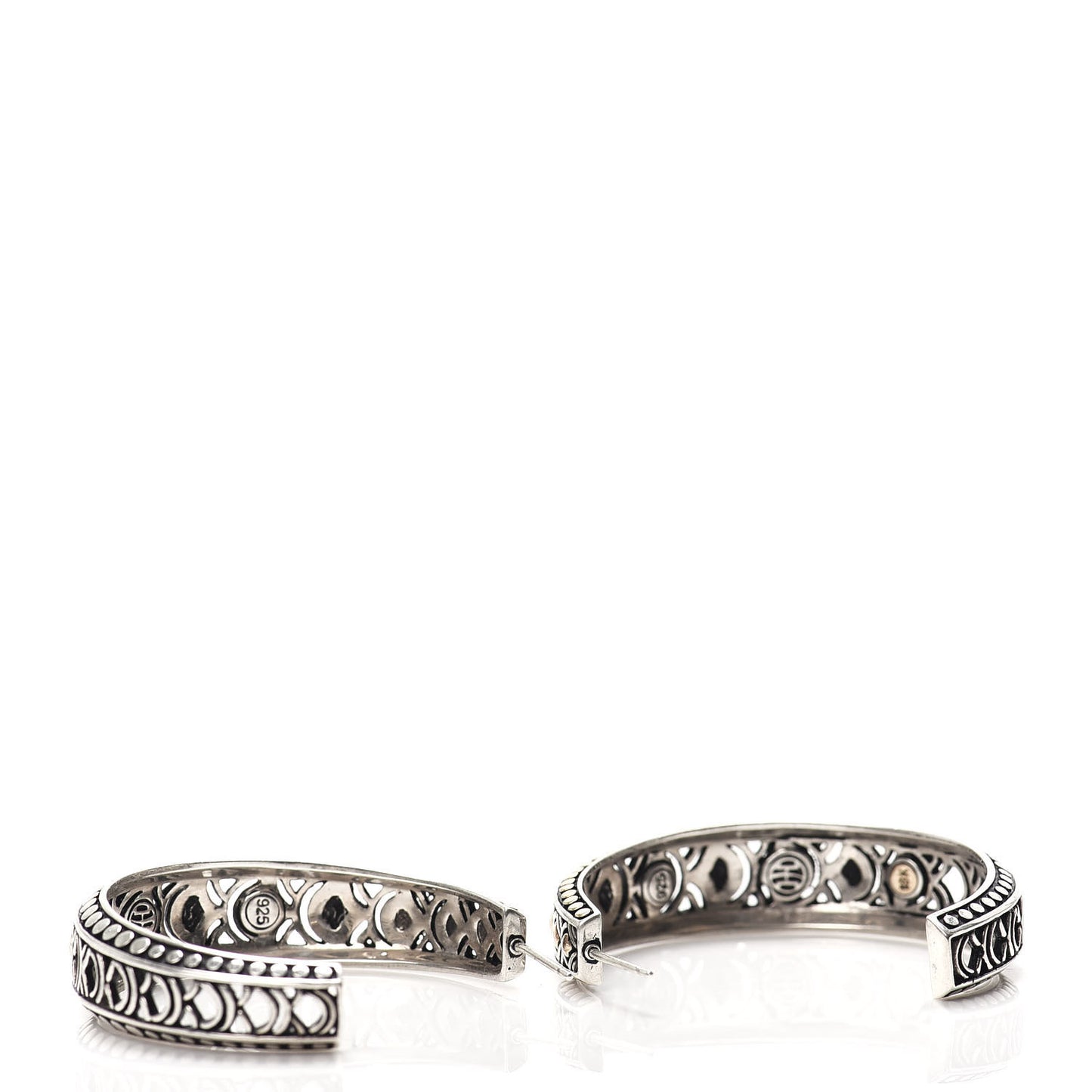 Sterling Silver 18K Yellow Gold Naga Hoop Earrings