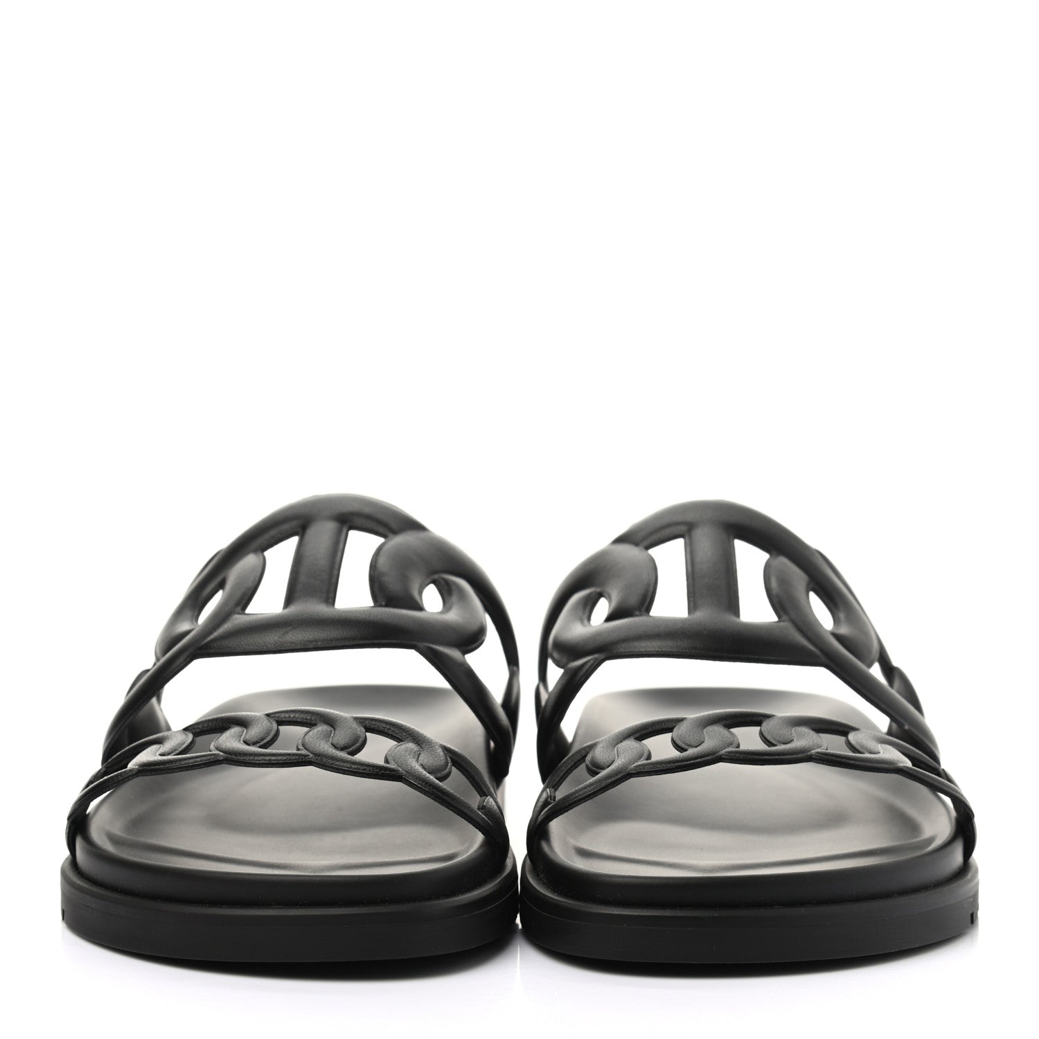 Hermes Nappa Womens Extra Sandals 38.5 Black 2 of 8