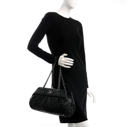 Chanel Iridescent Calfskin Chic Quilt Bowling Bag Black 2 of 8