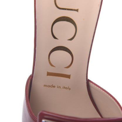 Gucci Malaga Kid Crystal Square G Madelyn Mules 38 Romantic Cerise 6 of 9