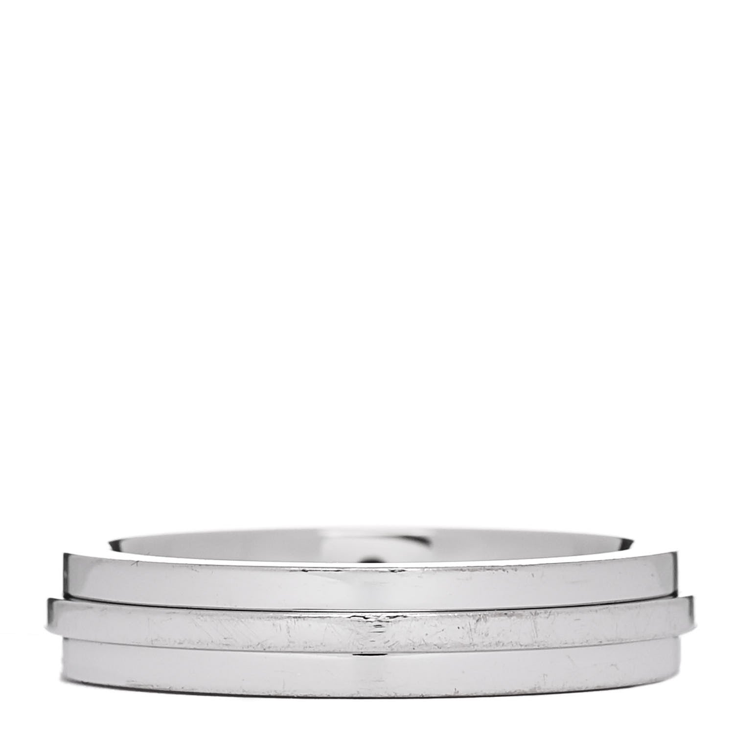 Tiffany 18K White Gold Narrow T Two Ring 57 8 3 of 5