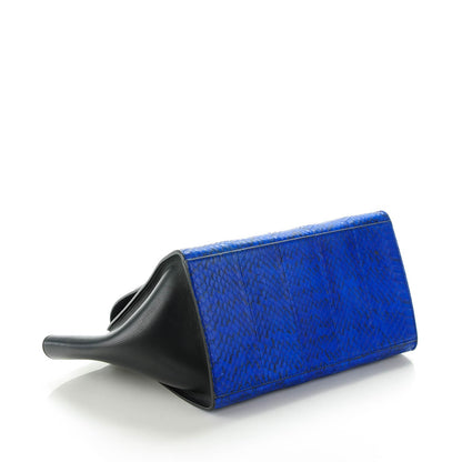 Celine Python Calfskin Medium Trapeze Blue Black 4 of 7