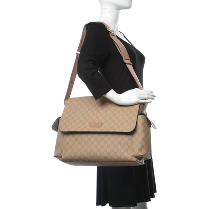Gucci GG Supreme Monogram Messenger Diaper Bag Beige 2 of 12