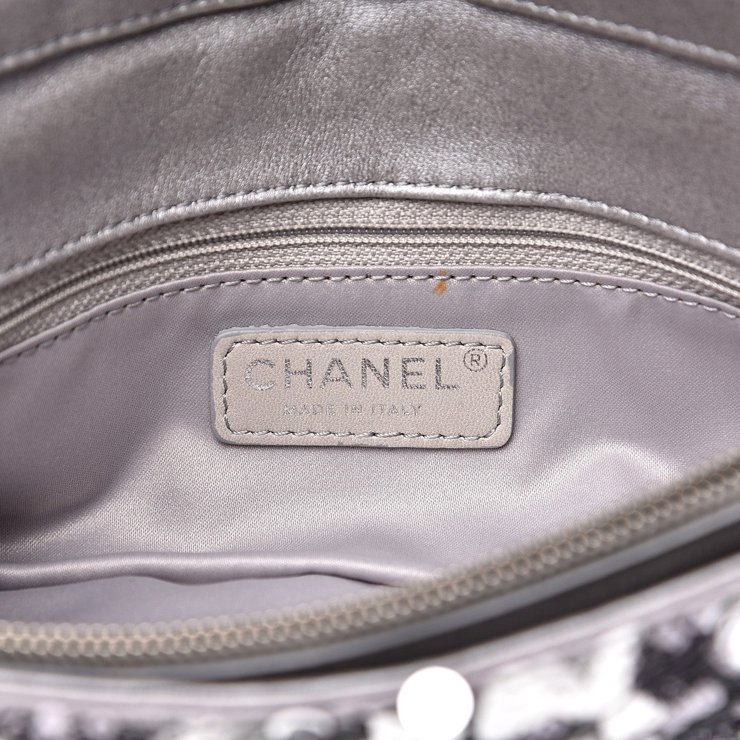 Chanel Sequin Medium Single Flap Silver 5 of 14