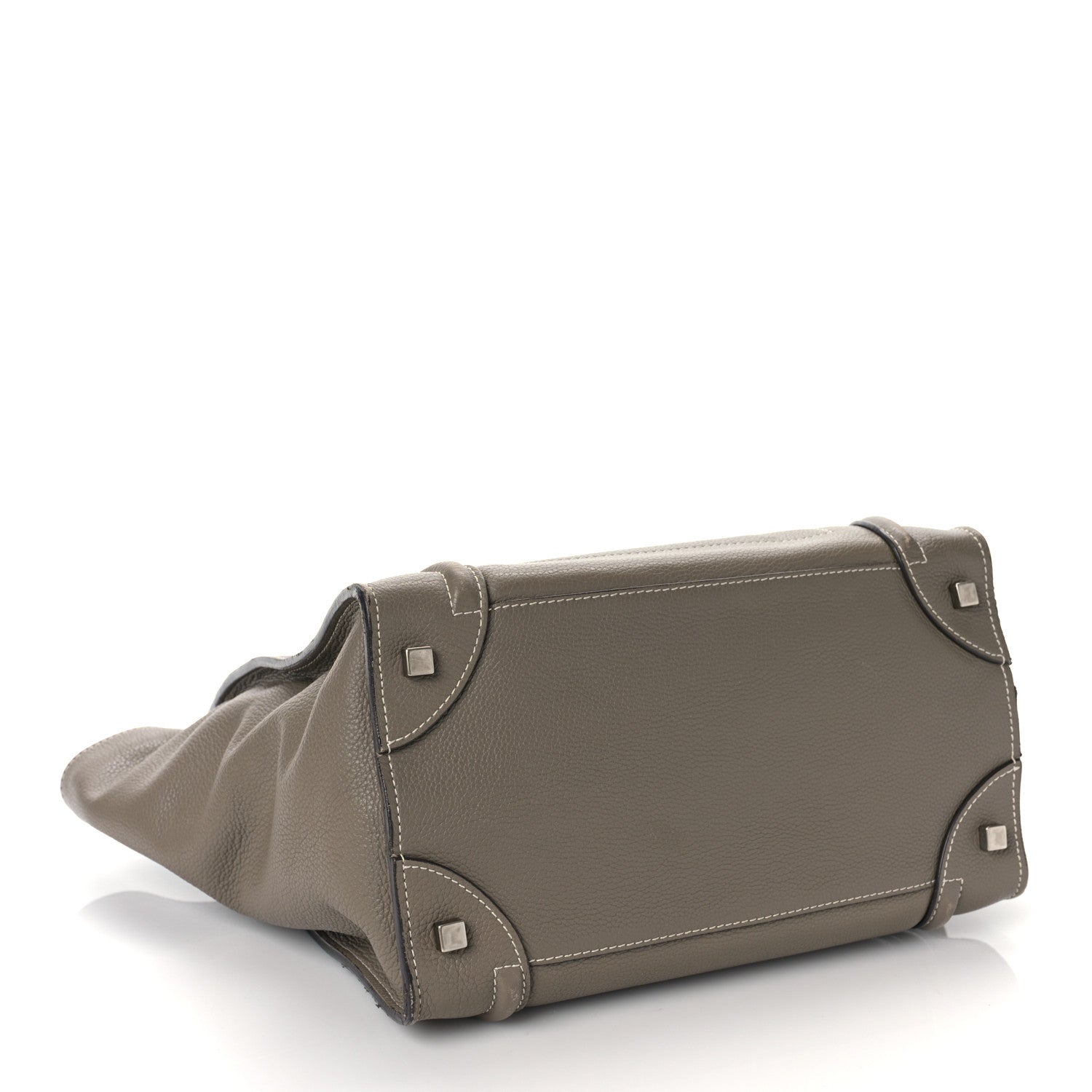 Celine Drummed Calfskin Mini Luggage Bag Souris 3 of 11