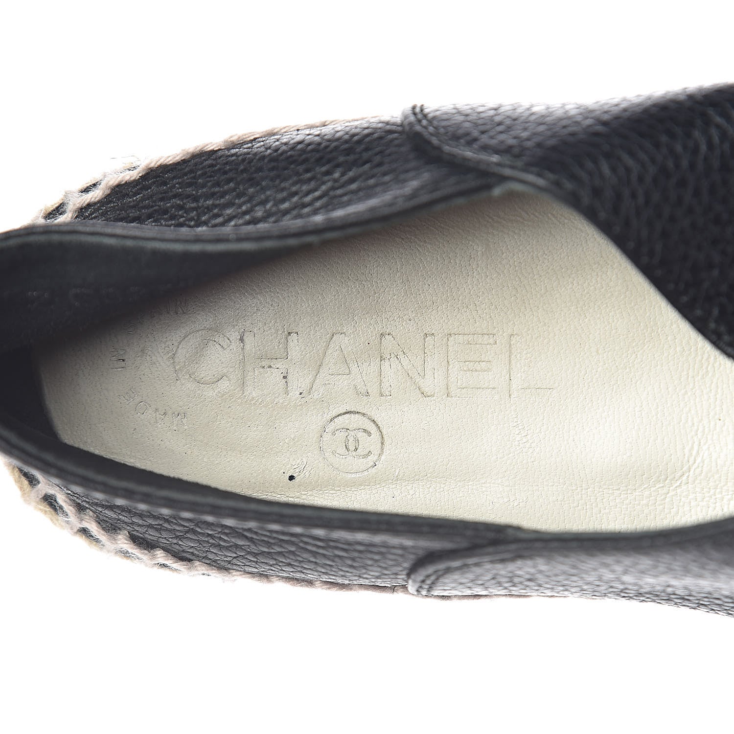 Chanel Grained Calfskin CC Espadrilles 40 Black 6 of 9