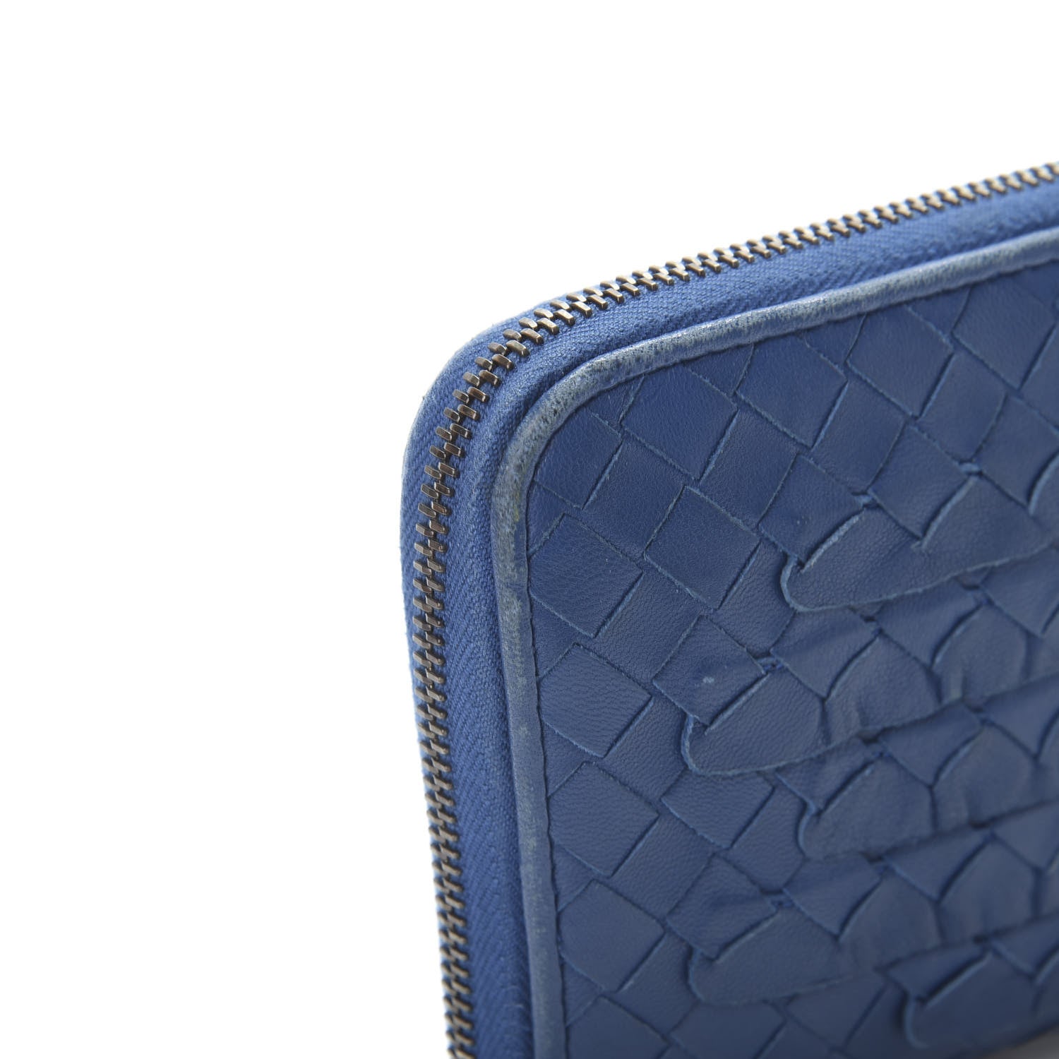 Bottega Veneta Nappa Intrecciato Zip Around Wallet Blue 11 of 13