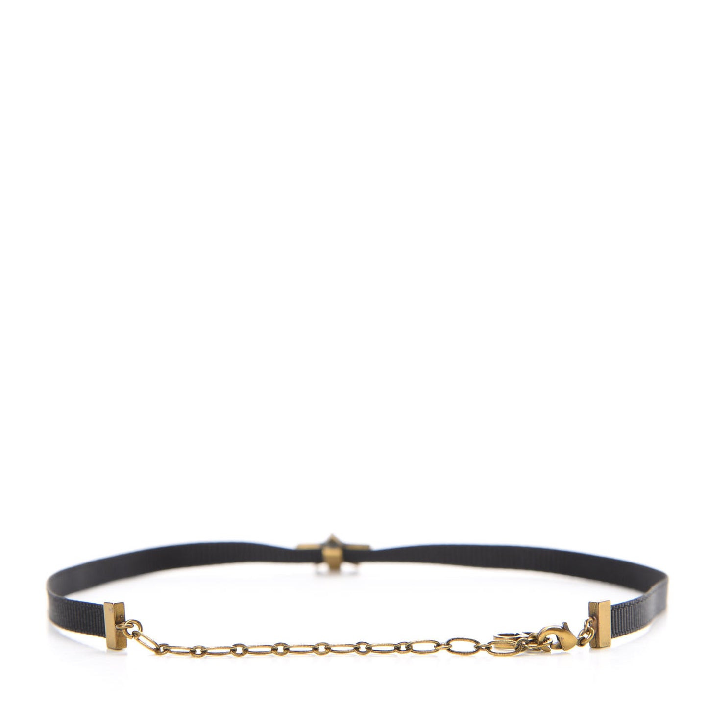 Grosgrain Ribbon Star Choker Necklace Black