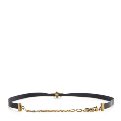 Christian Dior Grosgrain Ribbon Star Choker Necklace Black 2 of 4