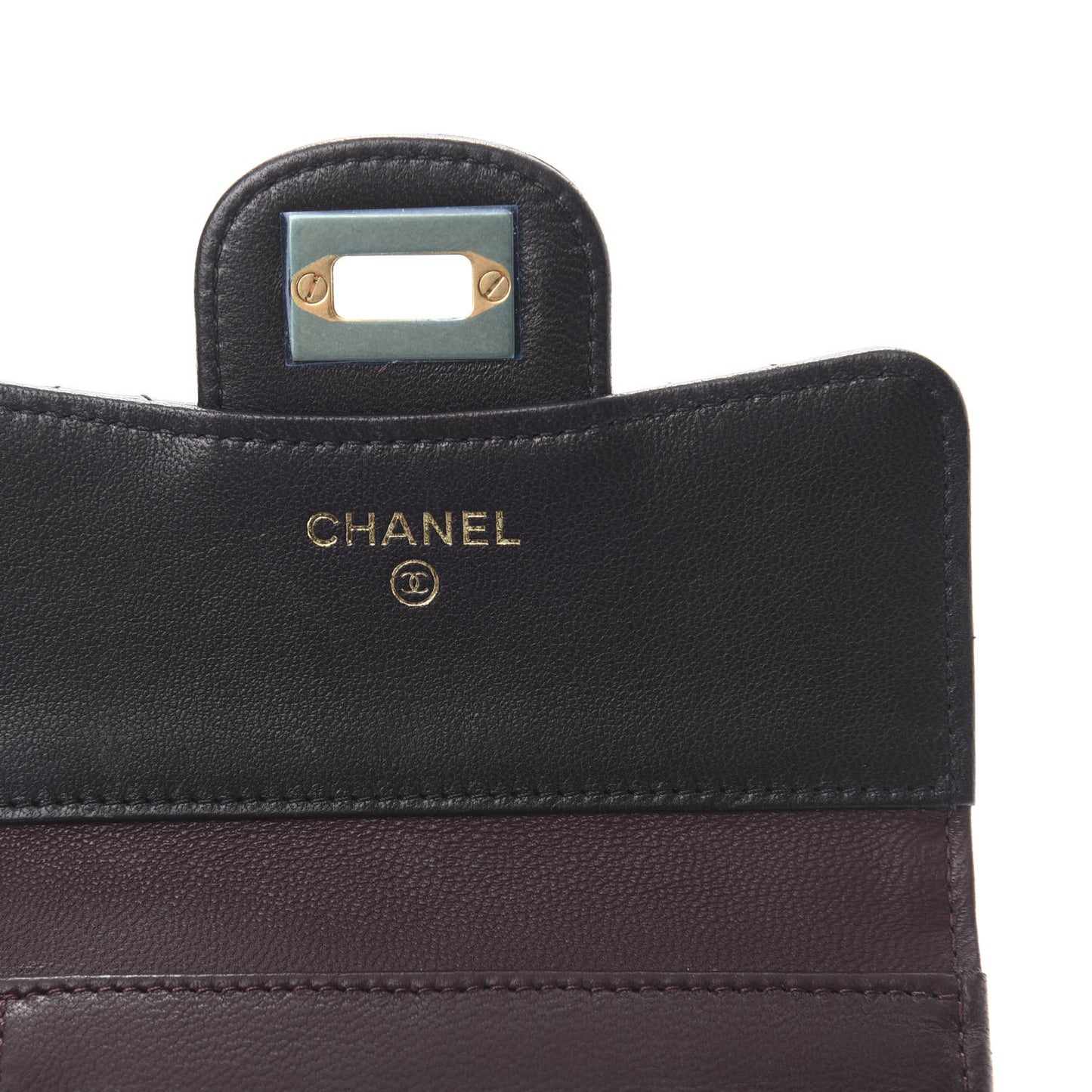 Aged Calfskin Quilted Reissue Compact Wallet Black