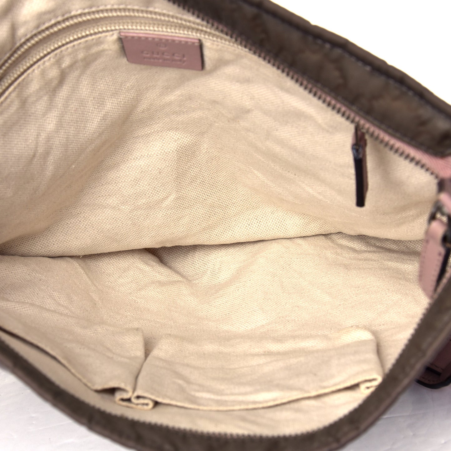 Nylon Monogram Messenger Beige Pink
