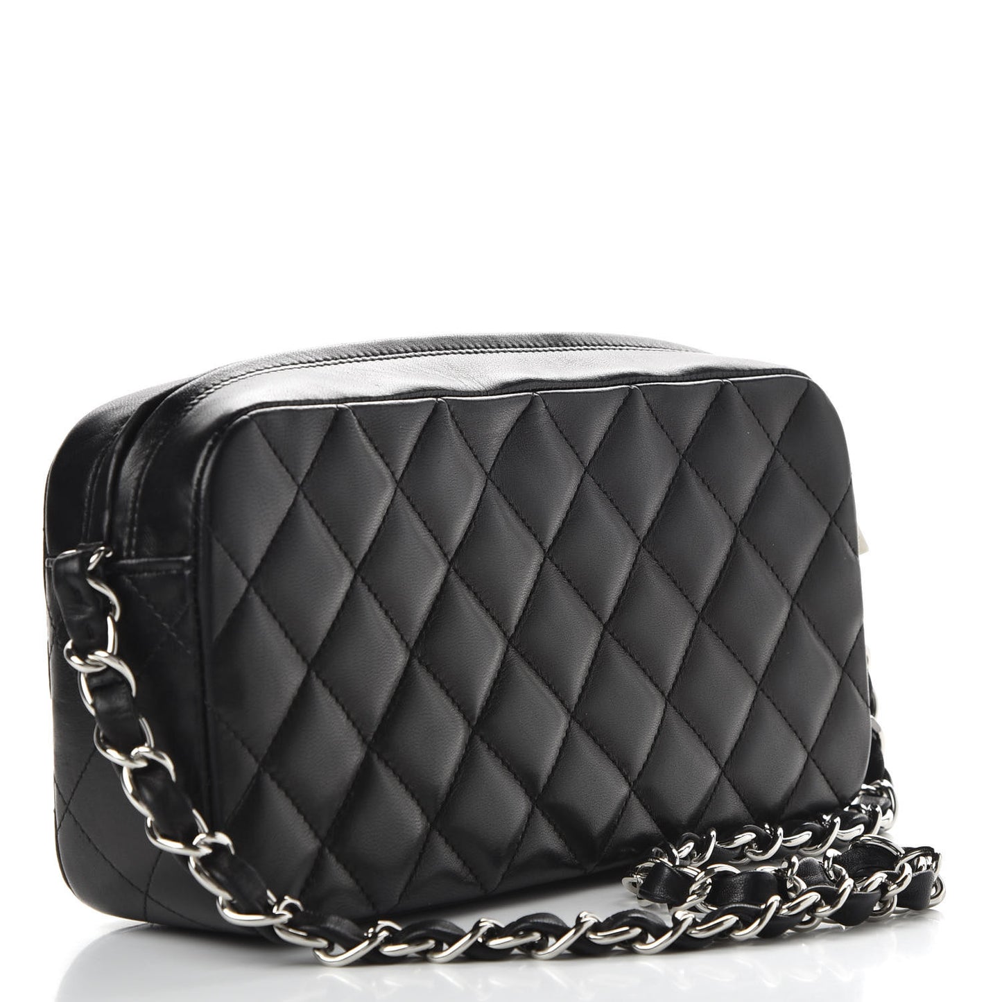 Lambskin Quilted Timeless Camera Case Black