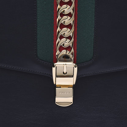 Gucci Calfskin Maxi Sylvie Clutch Black 8 of 8