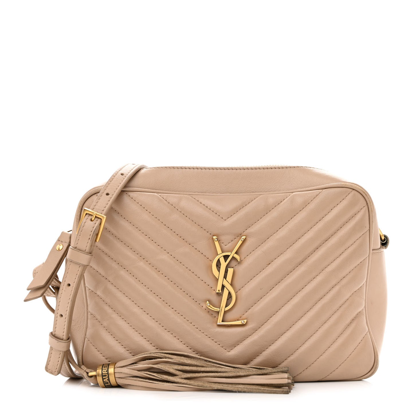 Calfskin Matelasse Monogram Lou Camera Bag Dark Beige